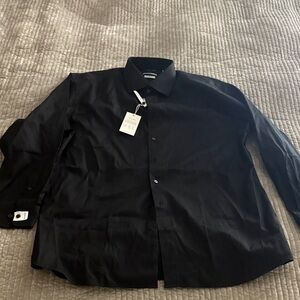 Eterna Classic Black Dress Shirt